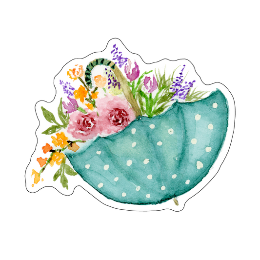"Umbrella with Flowers" (Die-Cut Stickers) from my Spring & Summer Collection