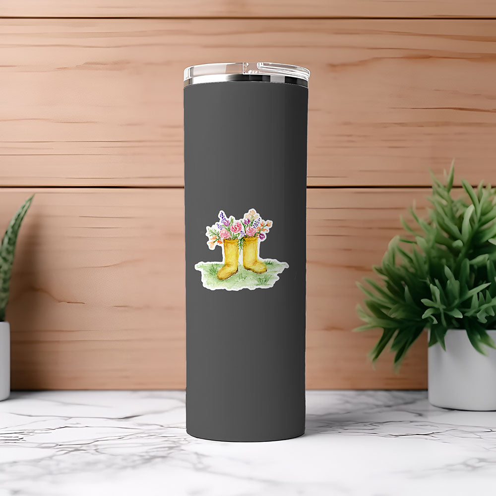 "Rainboots with Flowers" (Die-Cut Stickers) from my Spring & Summer Collection