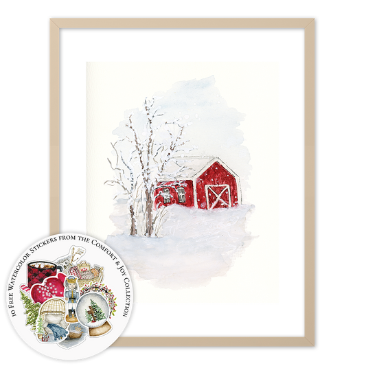 "Shelter" (Art Print) with full Comfort & Joy Sticker Collection