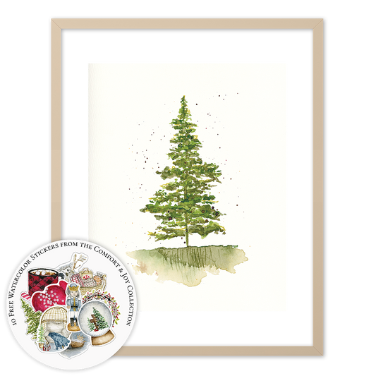 "Tree of Life" (Art Print) with full Comfort & Joy Sticker Collection