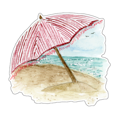 "Umbrella on the Beach" (Die-Cut Stickers) from my Spring & Summer Collection